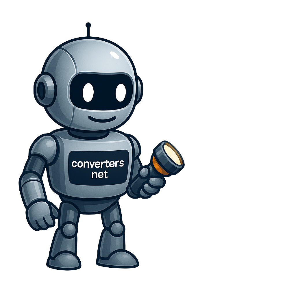 Converter Robot with a flashlight, suggesting the idea of Detecting Invisible Characters in text in an automated fashion.
